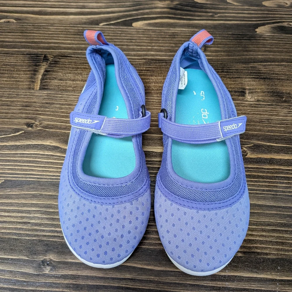 ⭐ Speedo Purple Mary Jane Water Shoes Size XL 11-12